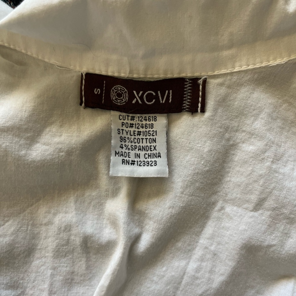 XCVI White Lightweight Button Front Jacket Women’s S Ruched Pockets Cropped - Picture 14 of 14